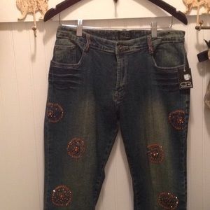 DR Sportswear Rhinestone Jeans